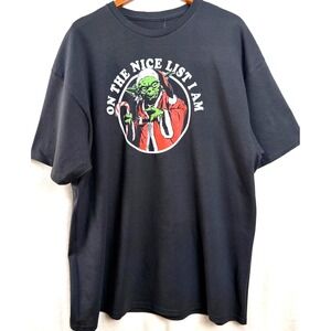 NWT Star Wars Yoda "On The Nice List I Am" Men's Black Christmas TShirt 2XL